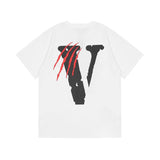 Vlone Spring Summer Trendy plus Size Retro Sports Short Sleeve Tshirt