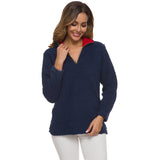 Women Sherpa Jacket Lamb Wool Pullover and Fleece Sweater Women's Autumn and Winter Plush Top
