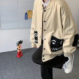 Letterman Jacket Outfit Senior Jackets Varsity Baseball Coat Jacket Men Spring and Autumn Loose Oversized Baseball Uniform