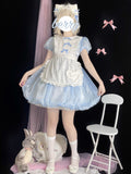 Gothic Lolita Harajuku Style Clothing Summer Puff Lolita Japanese Op Short Sleeve Dress