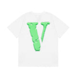 Vlone Printed Large V Plus Size Retro Sports Short Sleeve Male Half Sleeve