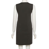 Summer Sexy Sleeveless Split Sheath Print Loose Street Shot Dress for Women