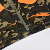Nina Parker Camo Jacket Fashion Color Contrast Short Camouflage Jacket