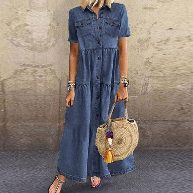 Beth Dutton Outfits Summer Patchwork Long Dress Elegant Large Swing Dress Slimming Dress