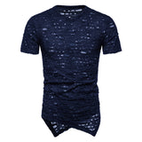 Transparent Shirt for Men Punk V-neck Short Sleeve Bottoming T-shirt