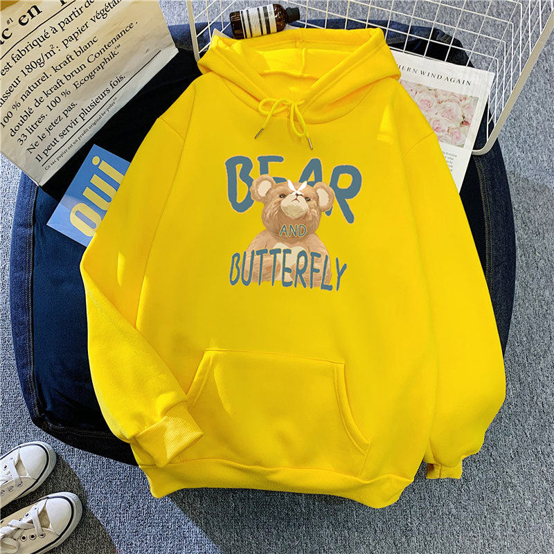 Slogan Graphic Hoodie Loose-Fitting Coat Top