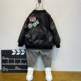 Toddler Boys Jackets Boys Autumn Clothing Leather Coat Children