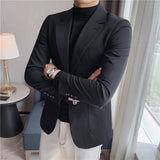 Seersucker Suit Suit Jacket Handsome Double Slit Two Button Suit Jacket