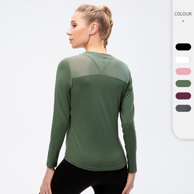 Moisture Wicking Shirts Women's Autumn and Winter Yoga Sports Elastic Running Exercise Workout Clothes
