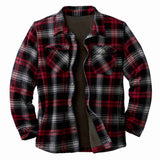 John Dutton Jacket Autumn and Winter Patch Pocket Plaid Shirt Long Sleeve Loose Velvet Thickened Coat