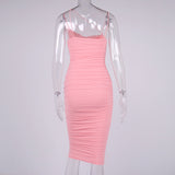 Women Summer Dresses Midi Dress Autumn Women's Sexy Pleated Slip Dress Autumn