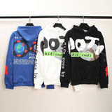 Kanye Hoodie 21ss Hip Hop Graffiti Cartoon Printed Hoodie Baggy Coat