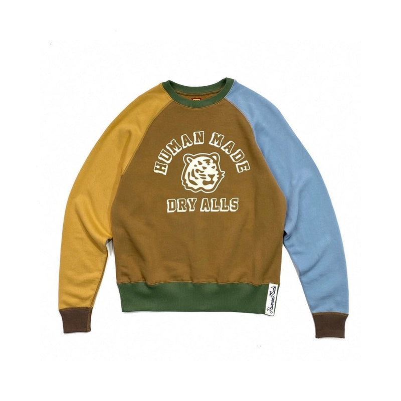 Human Made Sweatshirt Tiger Pattern Stitching Contrast Color Brushed Hoody