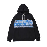 Man Fall Winter Outfis Printed Thickened Hooded Sweatshirt Couple Street Casual Top