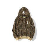 Shark Print Hoodie Spring and Autumn Camouflage Leopard Print Male and Female Couples Wear Street Fashion Cardigan Zipper Coat Sweatshirt