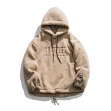 Man Fall Winter Outfis Winter Letter Embroidery Polar Fleece Pullover Cotton-Padded Jacket Men's Baggy Coat Tide