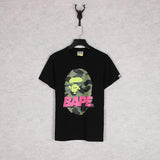 Shark Print T Shirt Summer Pink Letter Print Short-Sleeve T-shirt