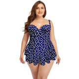 Women Plus Size Swimwear One-Pieces Pure Color Swimsuit