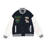 Letterman Jacket Outfit Senior Jackets Varsity Baseball Coat Cartoon Baseball Uniform Men's Jacket