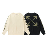 Off White Winter Fleece Sweatshirts Autumn and Winter Knitted Sweater for Men and Women