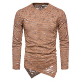 Transparent Shirt for Men Punk V-neck Long Sleeve Bottoming T-shirt