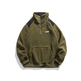 Man Fall Winter Outfis Winter Stand Collar Lamb Wool Sweatshirt Men's Casual Lazy Coat