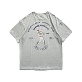 Varsity Jacket for Men Unisex T-shirt Summer Printed Loose Round Neck Pullover