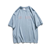 Hip Hop Letter Print Short-Sleeve T-shirt Men 'S Summer Pure Cotton Half Sleeve Student Leisure