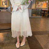 Nude Pumps Block Heel Bow Sandals