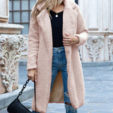 Women Sherpa Jacket Fall and Winter Lapels Fur Sweater Cardigan Berber Fleece Coat Female