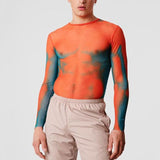 Transparent Shirt for Men See-through Bottoming Shirt Stretch-Tight T-shirt