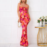 Bella Hadid Dress Floral Print Pleated Backless Tied Spaghetti-Strap Dress