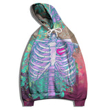 Skeleton Hoodie 3D Printing Hoodie Transparent Hand Bone