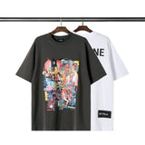 We11done T Shirt Vintage Poster Letter Print Men's and Women's round Neck Short Sleeve