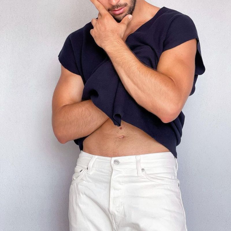 Rave Outfits Men Vest V-neck Bottoming Shirt