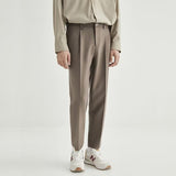 Men Suit Pants Cropped Pants Straight Loose Pants Business