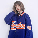 Varsity Baseball Jacket for Women Spring and Autumn Loose Casual Fashionable Jacket Coat Long Sleeve Baseball Uniform