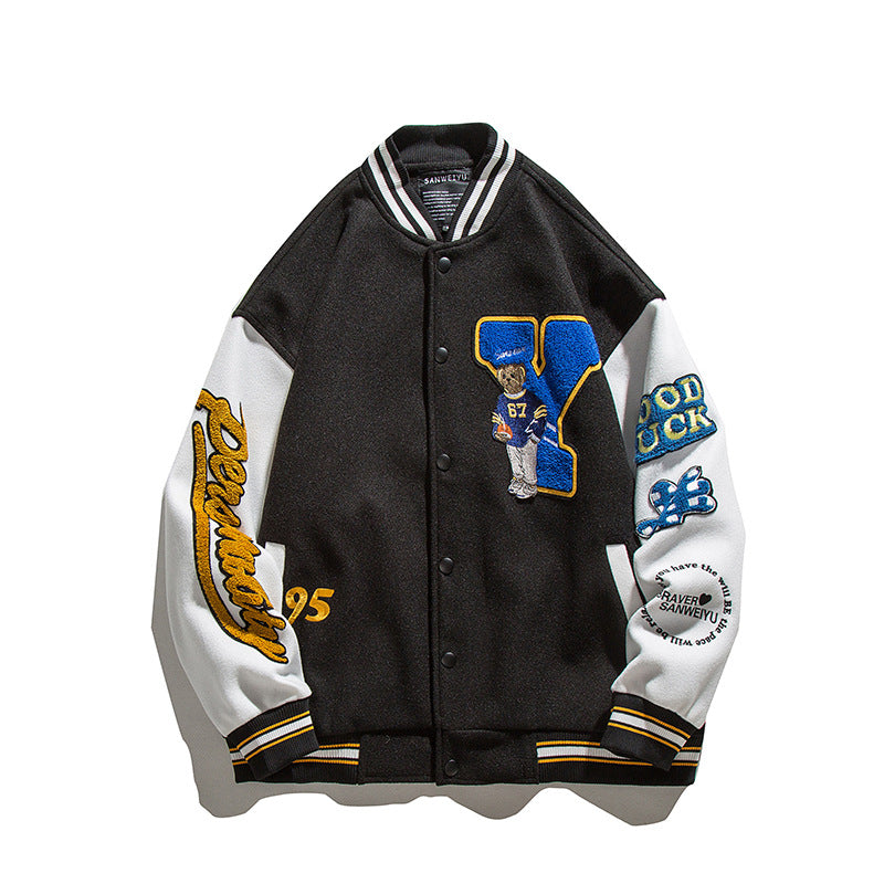 Letterman Jacket Outfit Senior Jackets Varsity Baseball Coat Autumn Men and Women Loose