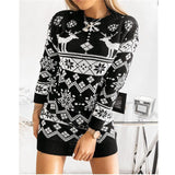 Sweater Dress Outfit With Tights 2 Pieces Set Women Sweater Snowflake Christmas Jacquard Knitted Dress