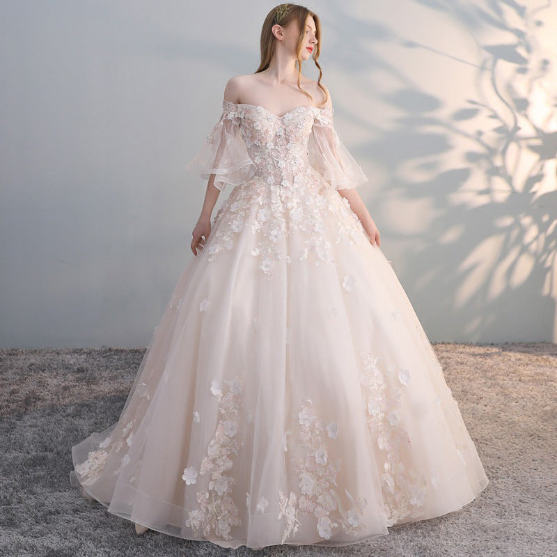 Mariah Carey See through Dress Lace Bridal Long Sleeve Wedding Dress