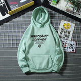 Slogan Graphic Hoodie Blue Printed Coat