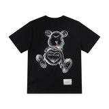 We11done T Shirt Bear Printed Loose Casual Men's and Women's Short Sleeve