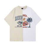 Man Tees Street Fashion Color Block Short Sleeve T-shirt