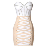 Women Bodycon Dress Bandage Dress Sequins Chest-Wrapped Dress