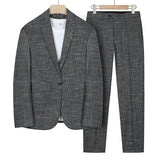 Seersucker Suit Striped Artistic Casual Men's Clothing Two-Piece Set
