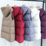 Women Winter Coats Puffer down Vest Winter Hooded down Vest Female Short Chic