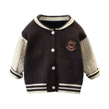 Toddler Boys Jackets Boys' Knitting Cardigan Coat Spring and Autumn Baseball Uniform Baby