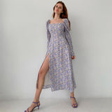 Nina Parker Dresses Long Sleeve Slit Dress Sweet Floral Dress