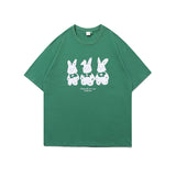 Men T Shitrs Rabbit Printed round Neck Short Sleeve