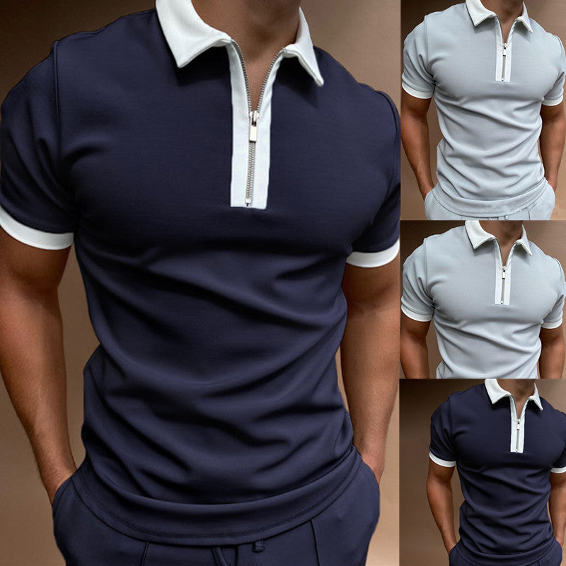 Polo Shirts Spring/Summer Polo Shirt Color Matching Men's T-shirt